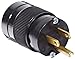 Marinco 5266BL NEMA Straight Blade Plug — Male Extension Cord End — Grounding Replacement Plug Connector — 15 Amp 125 Volt 2 Pole 3 Wire — Black