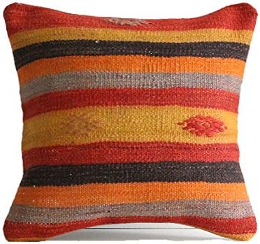 Kilim Pillow 16x16 Boho Pillow Southwest Pillow Moroccan Pillow Kilim Cushion Kelim Kissen Turkey pillow Bohemian Pillow Kilim Cushion Navajo Pillow Rug pillow Turkish kilim pillow cover r288