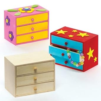 Baker Ross Wooden Chest Of Drawers To Make Decorate Creative