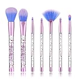 7 PCS Makeup Brushes Set + Bag, Aisikasi Liquid Sequins Synthetic Kabuki Foundation Blending Blush Eyeliner Face Powder Makeup Brush Kit Beauty Cosmetic Tools (A)