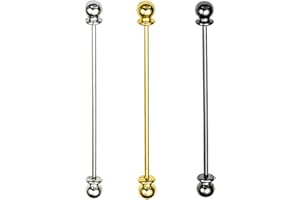 3PCS Men' Collar Bar Tie Pins Clasp Shirt Collar Cravat Pin Clips Brooch Color Black Color
