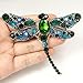 EVER FAITH Dragonfly Teardrop Brooch Pin Austrian Crystal