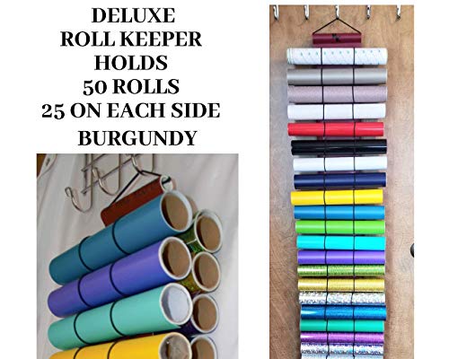 Vinyl Roll Holder, Diamond Painting, 50 Roll Capacity, 25 on Each Side, Burgundy by The Roll Keeper - Thumbnail 4