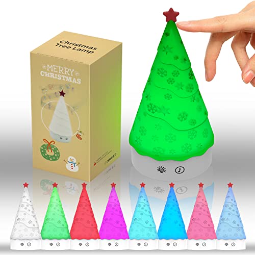 Nalezuns Nachtlicht für Kinder,Weihnachtsbaum Silikon nachtlicht mädchen, LED 7 Farben Fernbedienung Nachtlampe, Kinderzimmer Deko Spielzeug Schlaflichter baby nachtlicht Geburtstagsgeschenk