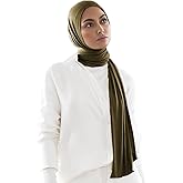 Muslim Hijabs for Women Scarf Large Headscarf Stretch Tie Headband Soft Turban Head Wraps Plain Shawls