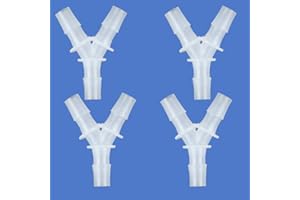 Quickun 1/2" Hose Barb Fitting Equal Barbed Y Shaped 3 Way Plastic Joint Splicer Mender Adapter Union for Air Line Tubing Pipe (Pack of 4)