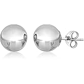 925 Sterling Silver Ball Stud Earrings- Butterfly Backings 3mm-12mm Silver Yellow or Rose