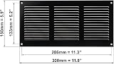 EUROPLAST 300x150mm Black Metal Air Vent Grille Cover with Insect Mesh view 2