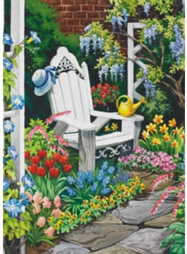 House Flag Gardener's Heaven 28 x 40 Inch Decorative Spring Summer Gardening Flower Adirondack House Flag