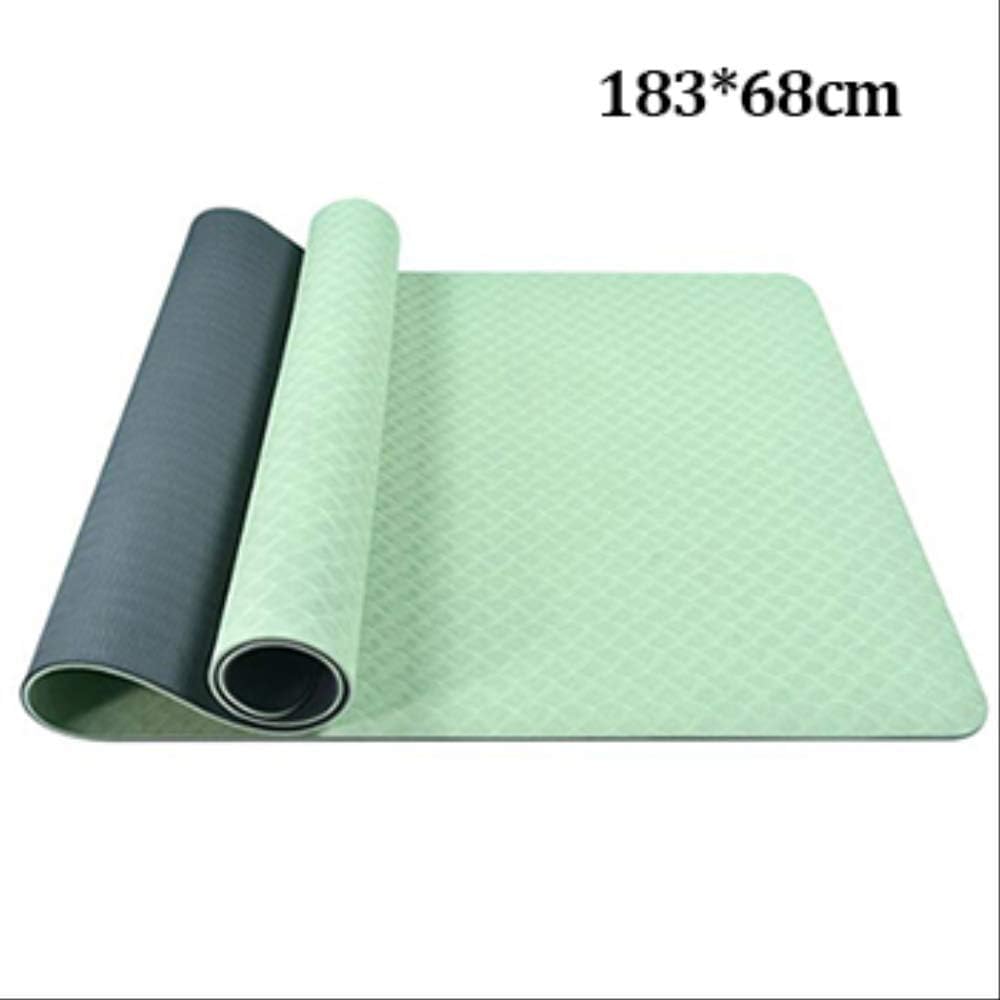YJSHP Hkf 8Mm Yoga Mat Tpe Anti-Slip Pilates Exercise Pad Thickened Fitness Dance Gymnastic Mats Body Building Mat With Position Line China Matcha Green 1