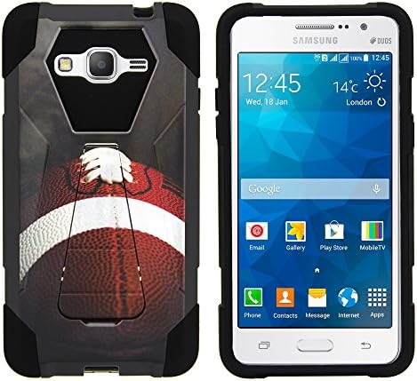 Samsung Grand Prime Case, Dual Layer Shell SHOCK Impact Kickstand Case with Unique Graphic Images for Samsung Galaxy Grand Prime SM-G530 by MINITURTLE - Football Lace Close Up