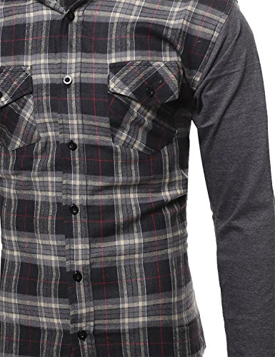 hoodie and checkered shirt