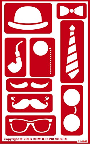 Armour Products Over N Over Glass Etching Stencil, 5-Inch by 8-Inch, Steampunk Faces