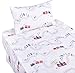 J pinno Twin Sheet Set Bedroom Decoration Gift, 100% Cotton, Flat Sheet + Fitted Sheet + Pillowcase Bedding Set (Train, Twin)