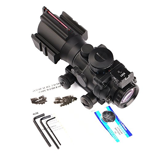 UUQ-Prism-4x32-RedGreenBlue-Triple-Illuminated-Rapid-Range-Reticle-Rifle-Scope-W-Top-Fiber-Optic-Sight-and-Weaver-Slots-12-Month-Warranty