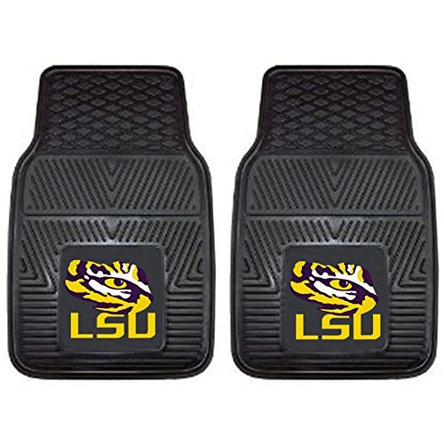 Louisiana State University Fighting Tigers LSU College Team Sports Logo Vehicle Auto Truck SUV Car Vinyl Front and Rear Floor Mats - 4PC SET