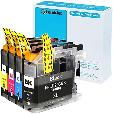 4 Pack TOINKJET Compatible Replacement for Brother LC203 LC 203 XL LC201 Ink Cartridges For MFC-J460 MFC-J480DW MFC-J485DW MFC-J680DW MFC-J885DW J880DW MFC J5520DW J5620DW J5720DW J4420DW
