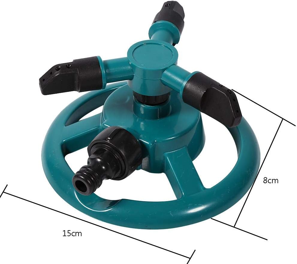ViaGasaFamido Automatic 360° Rotating Lawn Sprinkler with 3 Nozzle Watering System for Garden Irrigation and Full Circle Coverage - Image 4