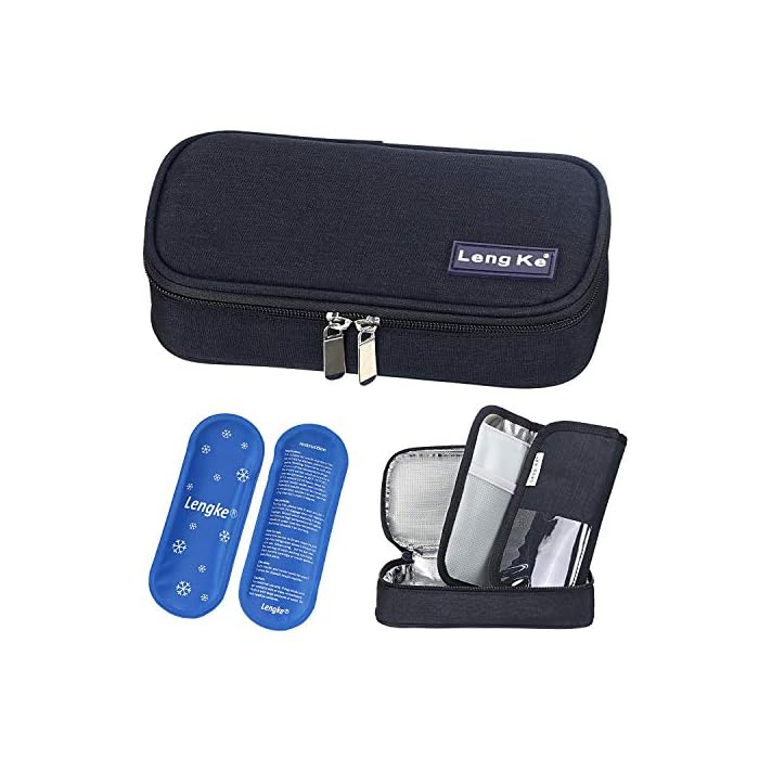 YOUSHARES Insulin Travel Case - Insulated Medication Cooler Travel Bag for Diabetic Insulin Pen and Vials Storage with 2…