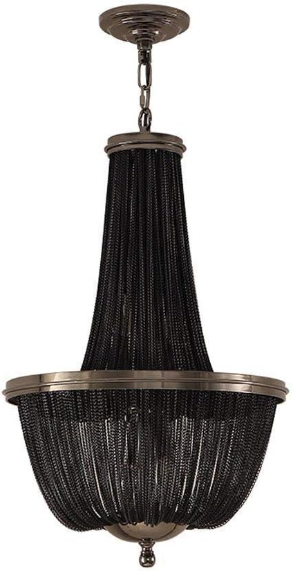 Junhong Lighting Fringe Light with Black White E14 Bulb Golden Aluminum Chain Ceiling Light Lamp Chandelier Luxury Creative Personality Living Room Bedroom Study Lamps (D100cm x H130cm)