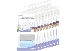 CANAGER Hanging Moisture Absorber, Flax Fragrance Moistureproof Desiccant Hanging Bag，Dehumidifier Bag (8 packs) Hanging Closet Dehumidifier Bags, Moisture Absorb 12.5 oz