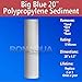 Whole House Water Filter Purifier System, Transparent Big Blue Housing with Presser Relief Button, 1” Inlet/Outlet Brass Port & 5 Micron Sediment Water Filter Cartridge (20 Inches)