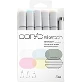 Copic Sketch, Alcohol-based Markers, 5 pcs + Multiliner Pen SP, Blending Basics