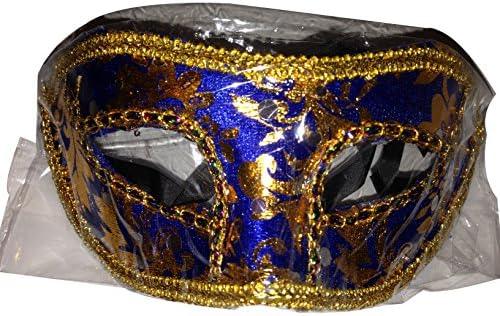 Masquerade Mask. Venetian Italian Half Face Mask (Blue)