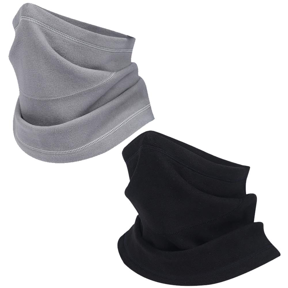 WENTS Neck Warmer Multifunctional Scarf Unisex Micro Fleece Mask Windproof Pilling Resistant For Walking Running Motorcyclists 2Pcs