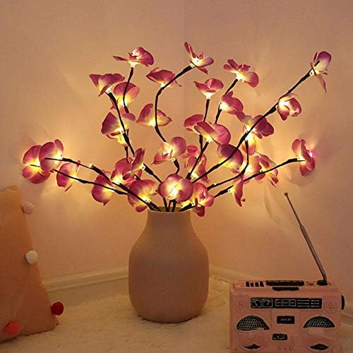Kitabetty LED Phalaenopsis Branch Light, Battery Powered LED Branch Light Decorative Light, Warm White Led Bouquet Branches, Artistic Twig Vase Filler, for Home Wedding Holiday Party Decoration