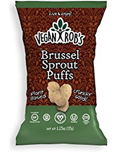 VEGAN ROB'S, Puffs, Brussel Sprouts, Pack of 24, Size 1.25 OZ, (Dairy Free Gluten Free Kosher Vegan Wheat Free)