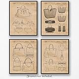 Original Louis Vuitton Handbags Patent Poster Prints- Set of 4 (Four 8x10) Unframed Pictures- Great Wall Art Decor Gifts Under $20 for Home, Office, Studio, Designer, Decorator, Stylist, Teacher
