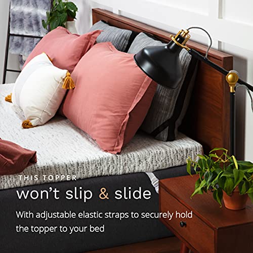 ViscoSoft 3 Inch Charcoal Memory Foam Mattress Topper Short Queen