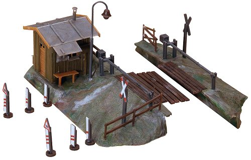 Faller 120170 grade x-ing with gates HO Scale Building Kit, Small