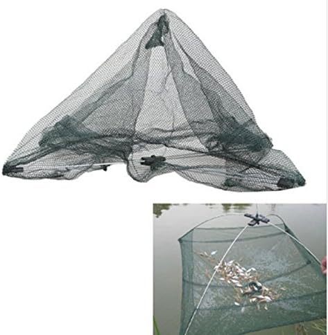SANGEMAMA Folding Fishing Net Nylon Network Shrimp Fish Net Casting Net Fishing Cage Fishnet rede de pesca ,55 x 55cm