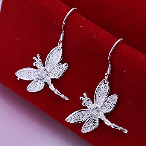 925 silver plated earings dragonfly with zircon