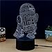 3D Lamp R2-D2 Table Night Light Force Awaken Model 7 Color Change...