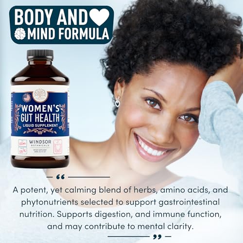 COMPLETE GUT HEALTH SUPPLEMENTS FOR WOMEN – IBS RELIEF LIQUID WITH FOS PREBIOTIC, L ALANYL, L GLUTAMINE AND HERBAL BLEND – LEAKY GUT REPAIR & CLEANSE DETOX FOR WOMEN – 16OZ (480ML)