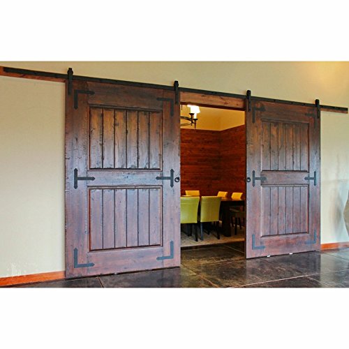 Hahaemall 16ft 192 Black Classic Sliding Barn Door Hardware