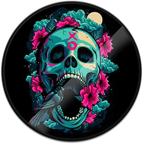 Customize Expanding Stand Pop Grip Mount Holder Sockets for Apple iPhone X,Note 8,Cellphones and Tablets - Bird Skull Black