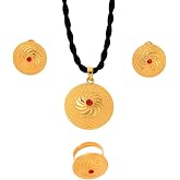 N-Made Beautiful Ethiopian Jewelry for Women - Traditional African Bridal Sets - Gold Color Necklace, Earrings, Ring - Eritrean Wedding &amp; Party Gifts