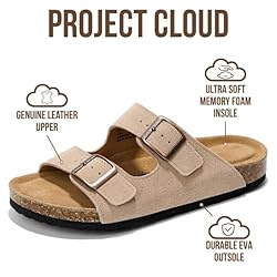 Project Cloud Genuine Leather Flat Sandals Women