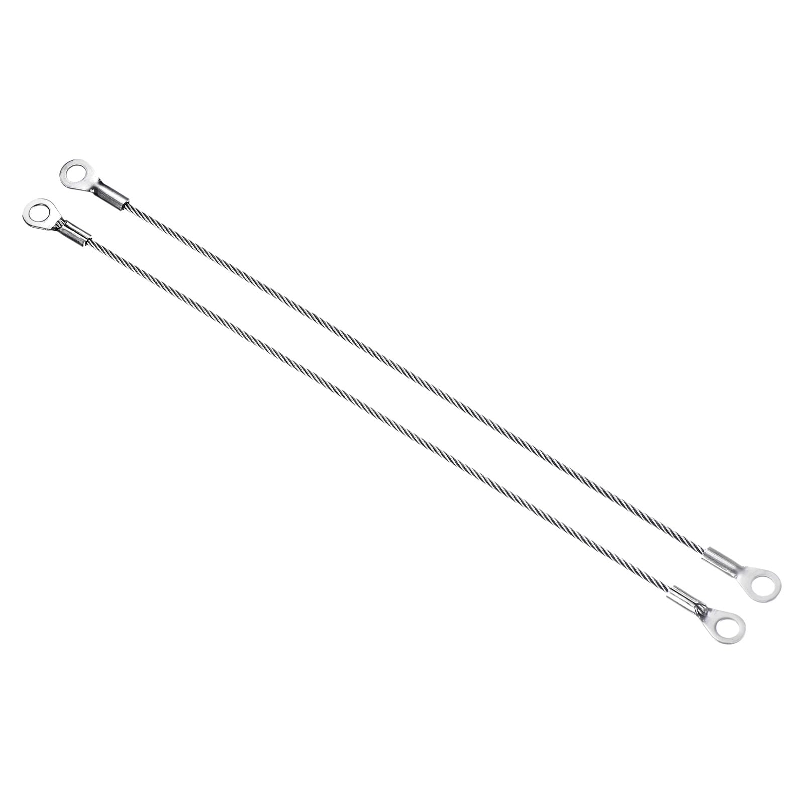 PATIKIL Stainless Steel Lanyard Cable 2mmx20cm, 10 Pack Eyelets Ended Security Wire Rope