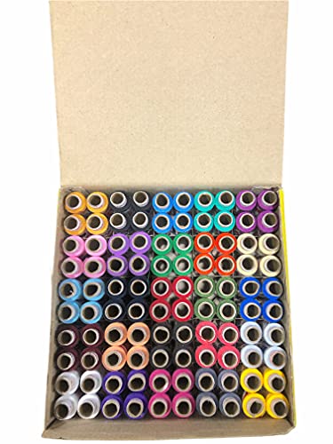 Kavmart Polyester Thread Sewing 150 Mtr/100 Pcs in One Box Mix Colours Threads Spools (Ladies Special)