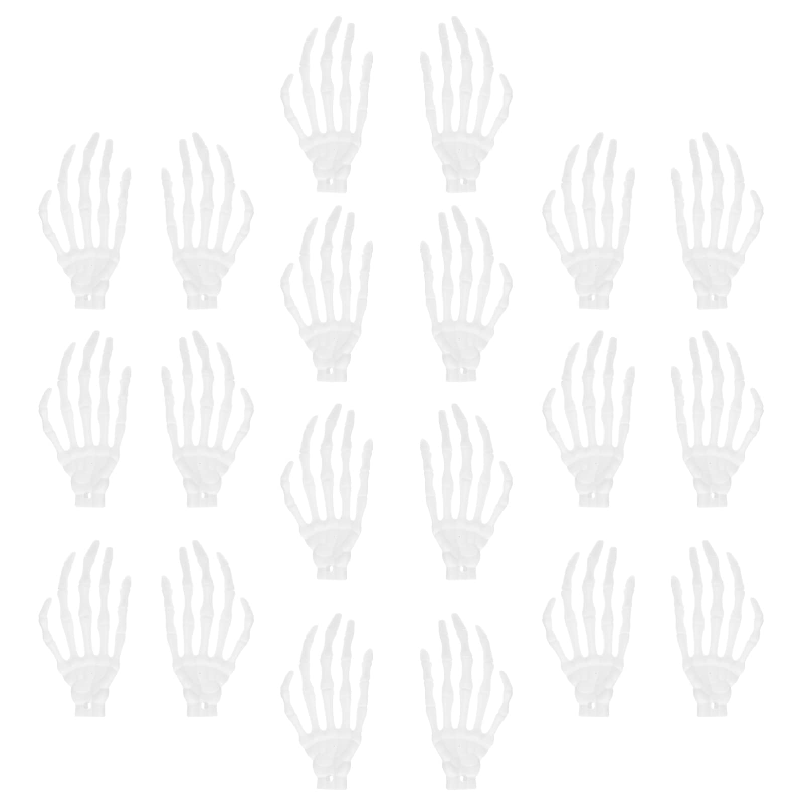 Didiseaon Halloween Mini Skeleton Hands: 20pcs Hanging Realistic Miniatures Human Bones Crafts Horror Prop Haunted House Creepy Decoration for Halloween Graveyard Party Supplies
