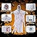 LUKAT Halloween Hanging Ghost Decorations,5.24FT Scary Skeleton Flying Ghost Prop Skull with Creepy Sound and Glowing Eyes for Indoor/Outdoor Decor