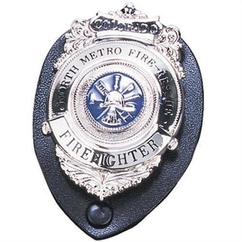 Strong Leather 71200-0002 Oval Clip-on Badge Holder, Black