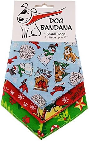 BANDANAS UNLIMITED Tie on Triangle Christmas Bandanas (3 Pack), Small/20"