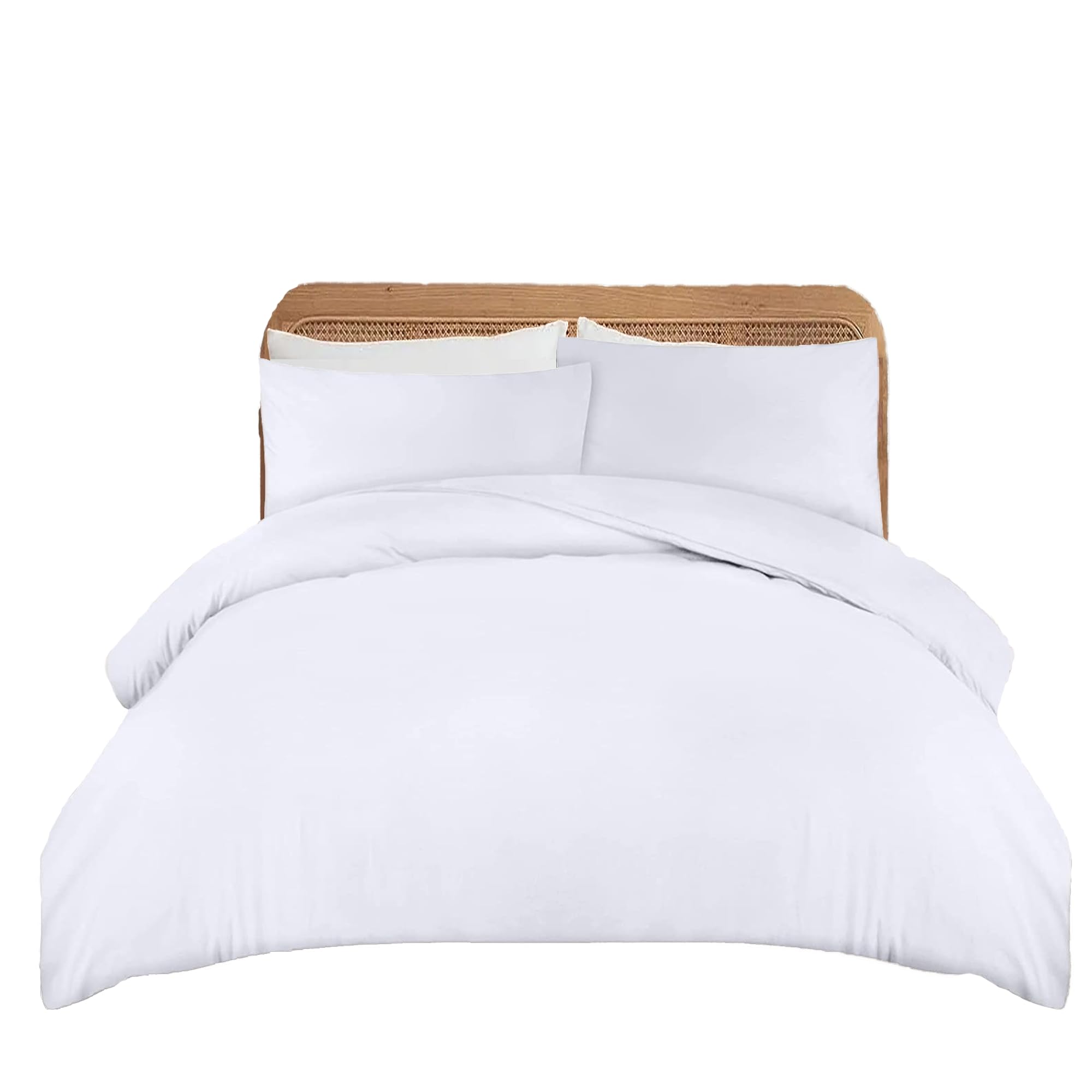 Apex Furnishings King Size Duvet Cover Sets White Brushed Microfibre Bedding Comforter Plain Dye Quilt Cover With Pillowcases classy, Soft, Luxury — image 1