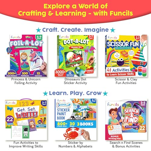Funcils 24 Tempera Paint Sticks for Kids with Coloring Book - Washable, Non-Toxic Markers for Toddlers | Works on Paper, Canvas, Wood, Cardboard - Art Craft Supplies, Painting Crayons Ages 1 2 3 4 5 6